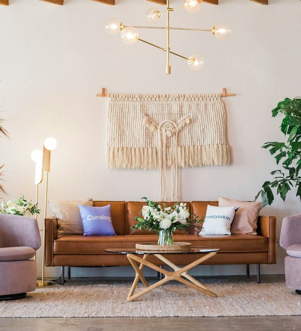 A living room with protected upholstery